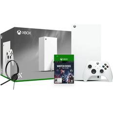 Game Consoles Microsoft Hyper-Tech (Record S/N) Xbox Series X 1TB All-Digital Robot White Console and Wireless Controller Bundle with Watch Dogs: Legion Full Game and Mytrix Chat Headset