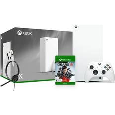 Game Consoles Microsoft Hyper-Tech (Record S/N) Xbox Series X 1TB All-Digital Robot White Console and Wireless Controller Bundle with Gears 5 Full Game and Mytrix Chat Headset