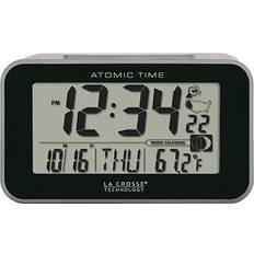 Atomic digital alarm clock black