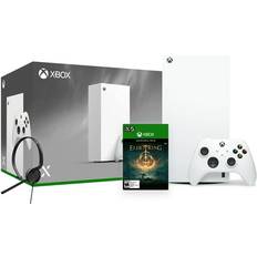 Game Consoles Microsoft Hyper-Tech (Record S/N) Xbox Series X 1TB All-Digital Robot White Console and Wireless Controller Bundle with Elden Ring Full Game and Mytrix Chat Headset