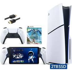 Game Consoles Sony Hyper-Tech (Record S/N) 2023 New PlayStation 5 Slim Upgraded 2TB Disc Edition Horizon Forbidden West Bundle with Portal Remote Player and Mytrix 8K HDMI Ultra High Speed Cable White Slim PS5 2TB PCIe SSD Gaming Console