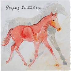 Party Supplies Deckled Edge Horse Birthday Card