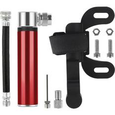 WSTEER Set Mini Bike Inflator Tire Pump Portable Aluminum Alloy Mountain Road Bike Air Cycling Bike Pump Tyre Manual Bike Parts for Bike (Black Red)