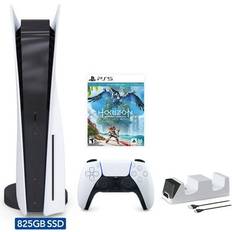 Game Consoles Sony Hyper-Tech (Record S/N) PlayStation 5 Disc Edition Horizon Forbidden West Bundle and Mytrix Controller Charger White PS5 825GB Gaming Console