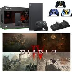 Game Consoles Microsoft Digitalonline365 (Record S/N) 2023 Newest Xbox Series X 1TB SSD Gaming Console Diablo IV 5 Holiday Bundle 16GB GDDR6 RAM 8X Cores Zen 2 CPU 4K Blu-Ray 8K HDR One Controller Charging Dock 3pcs Controller Skins