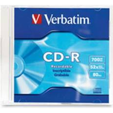 Optical Storage Verbatim UnbeatableSale Local, CD-R 700 MB 52X with Branded Surface 1 Pack Slim Case