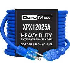 Blue Power Strips & Extension Cords DuroMax 25 ft. 12 ga. Heavy-Duty SJEOOW Blue Single Tap Lighted Extension Power Cord