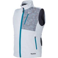 White Work Vests Makita Battery Cooling Vest Runtime 33-Hour - Multicolour