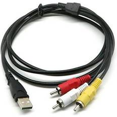 Chicmine Male 3 RCA to Female USB Aux AV Cable