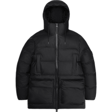 Rains Alta Long Puffer Cargo Jacket - Black