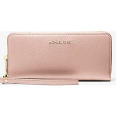 Michael Kors Jet Set Travel Large Pebbled Leather Wallet - Pink