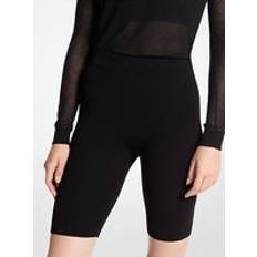 Michael Kors Stretch Wool Biker Shorts - Black