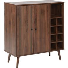 Schrank Beliani mit Weinregal Dunkelbraun Sideboard