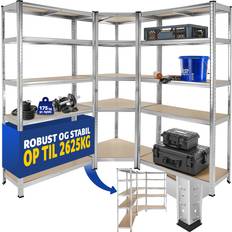 Hyllplan Hyllsystem tectake Gustav 3-delad 15 Hyllor 2625 kg Hyllsystem