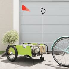 Bicycle Carts & Tandem Bike Trailers vidaXL Bike Trailer Green and Black Oxford Fabric