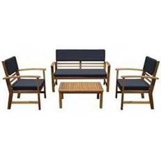 Outdoor Lounge Sets Oasis Wood Patio Table with Loveseat and Chairs of 4 Outdoor Lounge Set