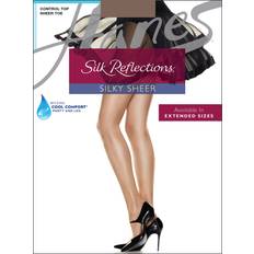 Silk Tights & Stay-Ups Hanes Control Top Sheer Toe Silk Reflections Panty Hose - Taupe