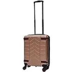 Rose Gold Cabin Bags Infinity Leather Unisex Hard Shell Cabin Suitcase