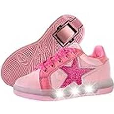 Pink Roller Shoes Children's Shoes Breezy Rollers Glänsande Hjulskor Med Ljus Och Hjul - Rosa Ros