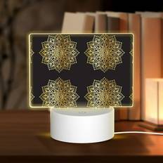 Gold Lighting Vsdgher Gold Mandala Rectangular Acrylic Night Light