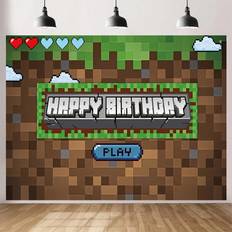 Pixel Theme Party Backdrop 1pc