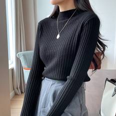 Solid Mock Neck Jumper