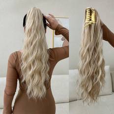 Blonde Ponytails Shein Claw Ponytail Extension Long Water Wave 22-24 Inch