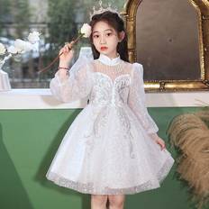Shein Young Girl' Long Sleeve Fluffy Sleeve Dress - Fluffy