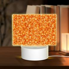 Orange Lighting Kdxio Orange Glitter Rectangular Acrylic Night Light