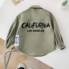 9-12M Shirts Children's Clothing Shein Casual Loose Fit Button Down Long Sleeve Shirt