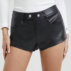 Leather Imitation Shorts Shein Micro PU Low Waisted Shorts