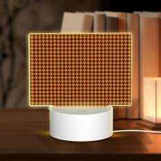 Orange Lighting Kdxio Black And Orange Houndstooth Night Light