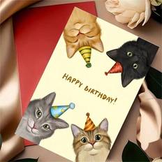Shein Humorous Cat Image Birthday Card