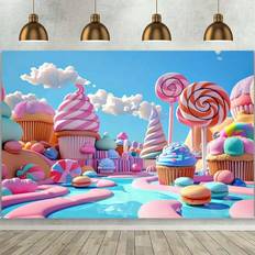 Shein Lollipop Candy Park Background 1pc