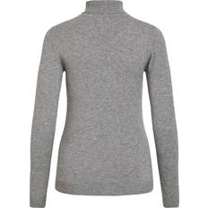 Dame - Grå - Polotrøjer Sweatere Object Objthess L/S Rollneck Knit Pullover - Høyhalset hos Magasin