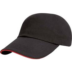 Result Heavy Brushed Cotton Low Profile Baseball Cap - Black/Red