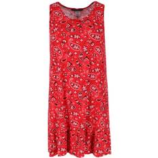 Pink Nightgowns Paisley Sleeveless Sleep Gown - Red