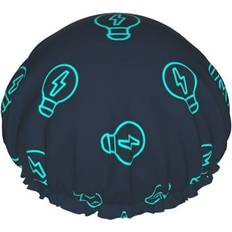 Cywemop Blue Light Bulbs Print Shower Cap