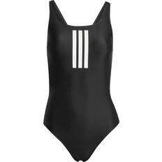 Vita Baddräkter adidas 3-Stripes V-Back Baddräkt - Black/White