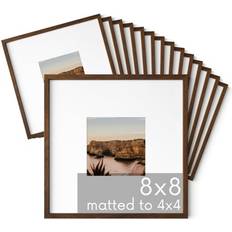 Haus and Hues Set of 15 Square Walnut 8x8 Picture Frames Photo Frame