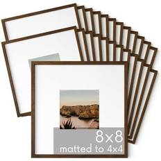 Haus and Hues Set of 25 Square Walnut 8x8 Picture Frames Photo Frame
