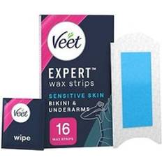 Hair Removal Products Veet Expert Wax Strips Bikini Underarm 16s