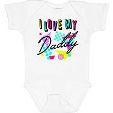 Bodysuits Inktastic I Love My Daddy Baby Bodysuit - 80s Retro Style