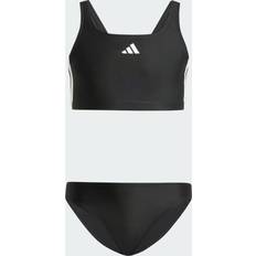 Schwarz Bikinis adidas 3-Stripes V-Back Bikini - Black/White