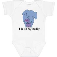 Bodysuits Inktastic I Love My Daddy Baby Bodysuit - Elephant Blue/Purple