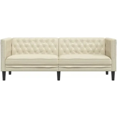 vidaXL 372667 Cream Soffa 194cm 3-sits
