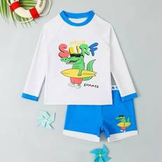 Silver Swimwear Children's Clothing Silvercell Children Summer Split Swimsuit Set - Cute Pattern