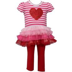 Bonnie Jean Other Sets Children's Clothing Bonnie Jean Valentine s Day Heart Tunic Shirt and Leggings Set - Pink/Red