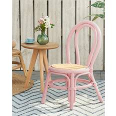 Roze Stoelen Beliani Rattan Kids Chair Pink Kalivia 23cm H X 12cm W X 13cm D