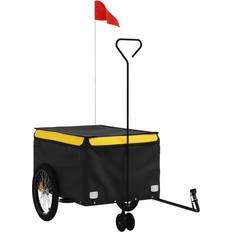 Bicycle Carts & Tandem Bike Trailers vidaXL Bike Trailer Black and Yellow 45 kg Iron